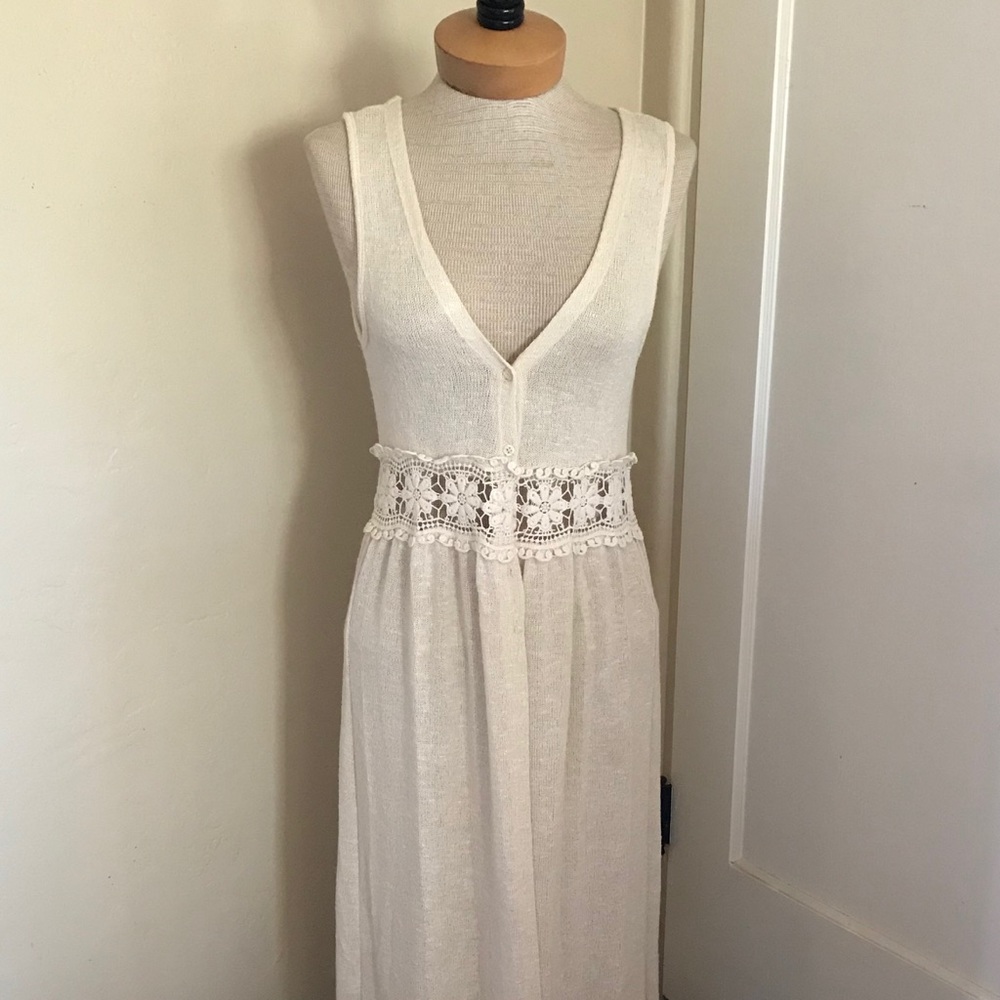 Light Weight long Knit Tunic Vest sz M